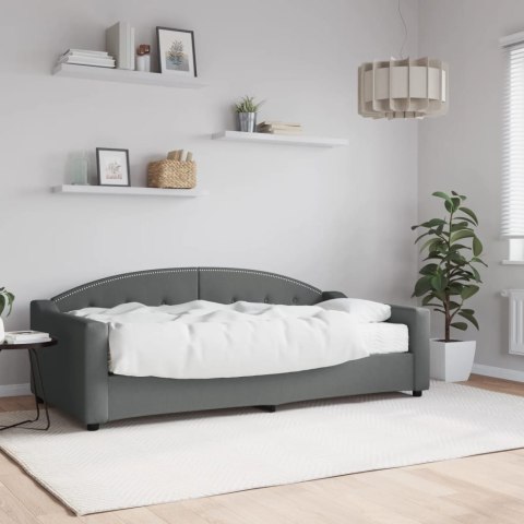 Sofa z materacem, ciemnoszara, 90x190 cm, tkanina