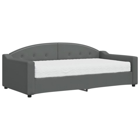 Sofa z materacem, ciemnoszara, 90x190 cm, tkanina