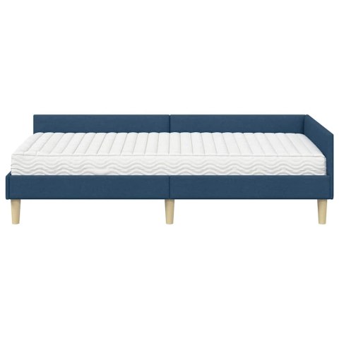 Rama Łóżka Narożnego z Materacem 2 pcs Niebieski tkanina