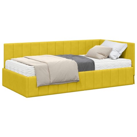 Rama Łóżka Narożnego z Materacem 2 pcs Żółty Aksamit
