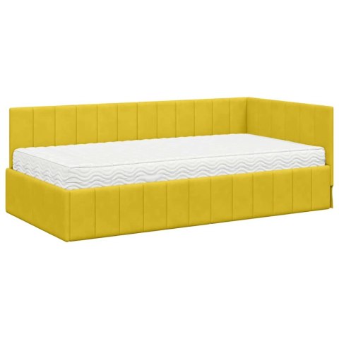 Rama Łóżka Narożnego z Materacem 2 pcs Żółty Aksamit