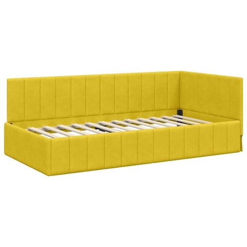 Rama Łóżka Narożnego z Materacem 2 pcs Żółty Aksamit