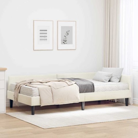 Rama Łóżka Narożnego z Materacem Inny 2 pcs Kremowy Aksamit