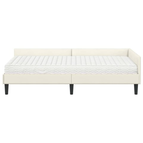 Rama Łóżka Narożnego z Materacem Inny 2 pcs Kremowy Aksamit