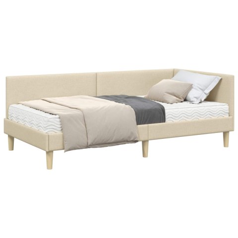 Rama Łóżka Narożnego z Materacem Inny 2 pcs Kremowy tkanina