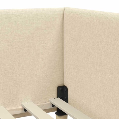 Rama Łóżka Narożnego z Materacem Inny 2 pcs Kremowy tkanina