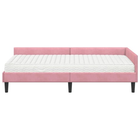 Rama Łóżka Narożnego z Materacem Inny 2 pcs Szary Aksamit