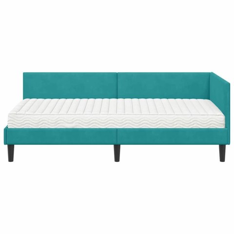 Rama Łóżka Narożnego z Materacem Inny 2 pcs Turkusowy Aksamit