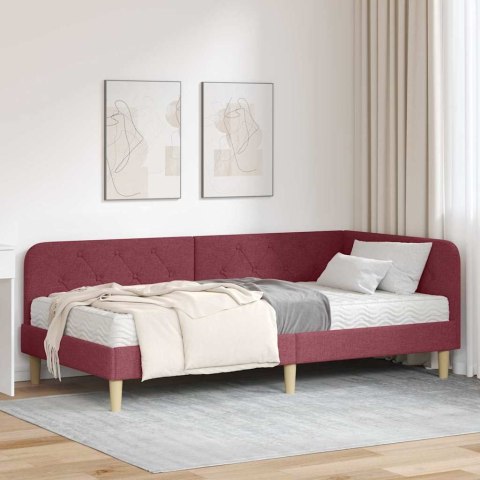 Rama łóżka narożnego Czerwone wino 100 x 200 cm tkanina
