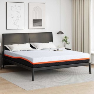 Materac Biały i szary 200 x 200 cm Tkanina żakardowa
