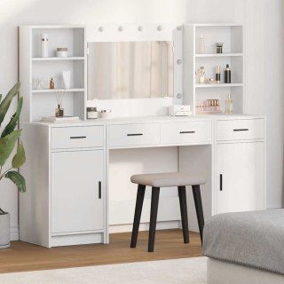 Zestaw toaletowy z LED 3 pcs Biały Materiał drewnopochodny