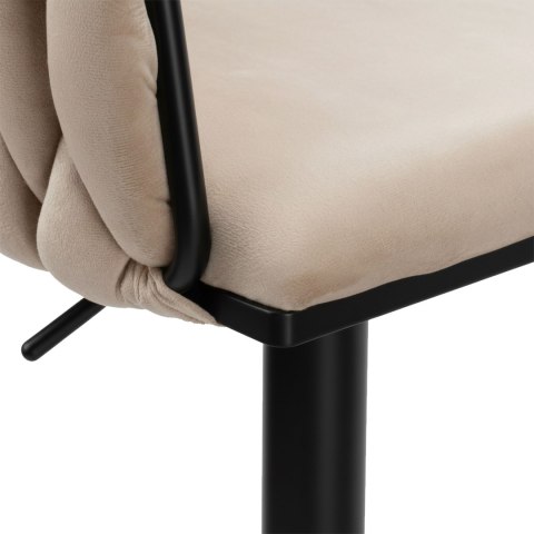 Krzesło barowe COFTON BLACK welurowe beżowe VELVET