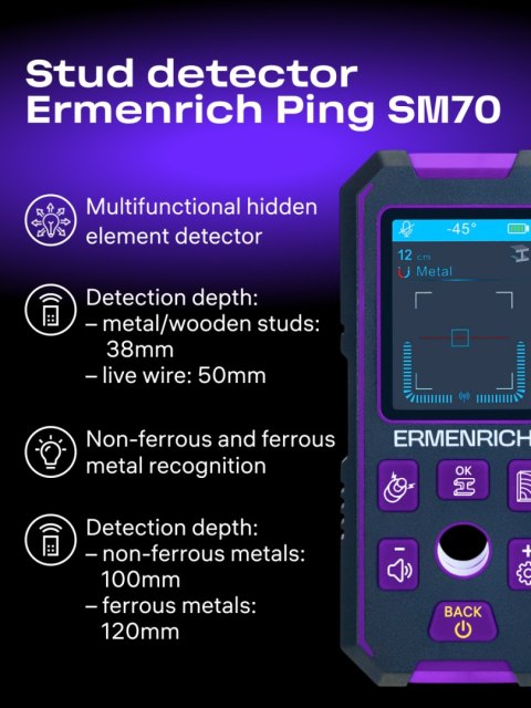 Detektor kołków Ermenrich Ping SM70