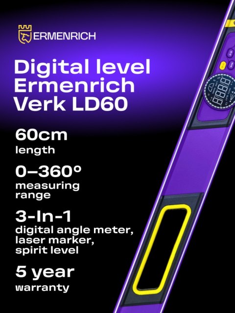 Poziomica cyfrowa Ermenrich Verk LD60 z laserem