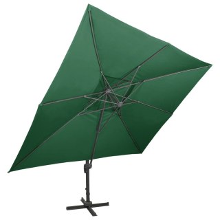 Parasol wiszący z podwójną czaszą, 400x300 cm, zielony
