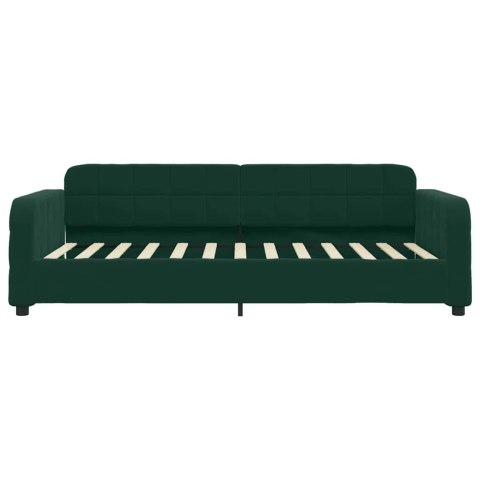 Sofa z materacem do spania, ciemnozielona, 80x200 cm, aksamit