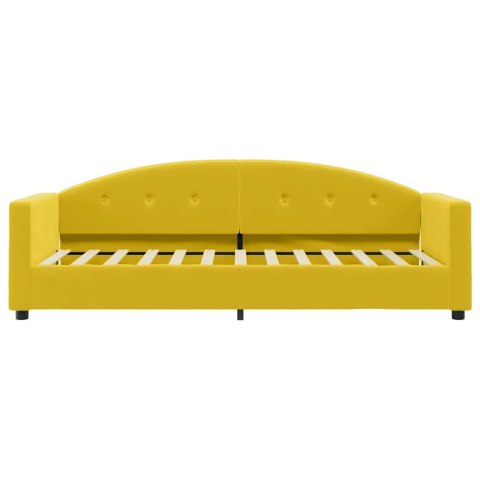 Sofa z materacem do spania, żółta, 80x200 cm, aksamit