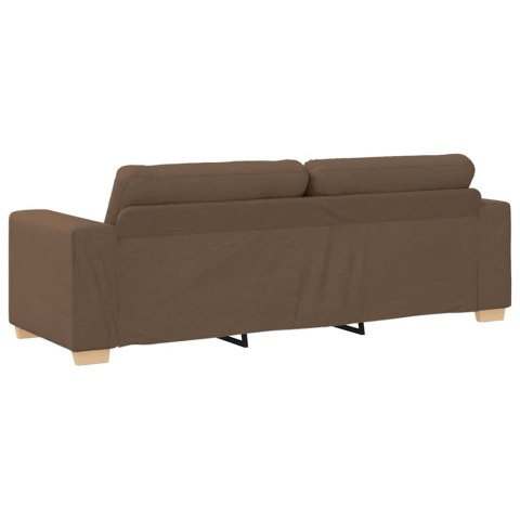 Sofa 3 pcs Brązowy 221 x 80 x 80 cm Tkanina lniana