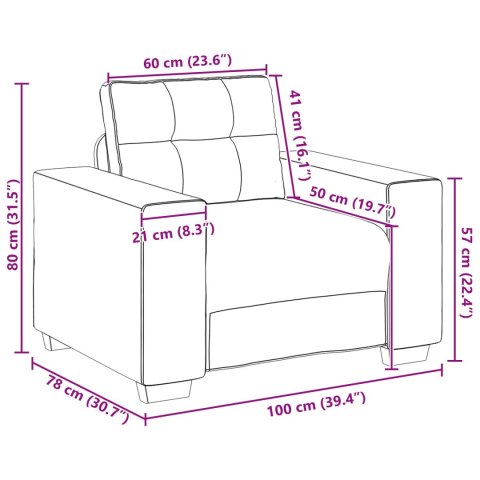 Sofa 3 pcs Brązowy 221 x 80 x 80 cm Tkanina lniana