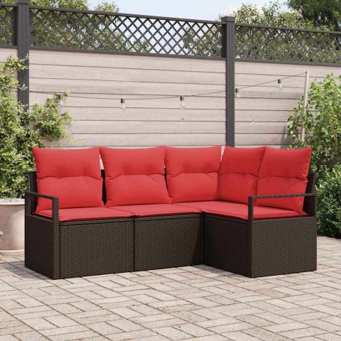 Zestaw Sof 4 pcs Brązowy polirattan