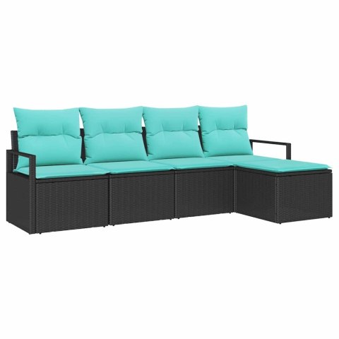 Zestaw Sof 5 pcs Czarny polirattan