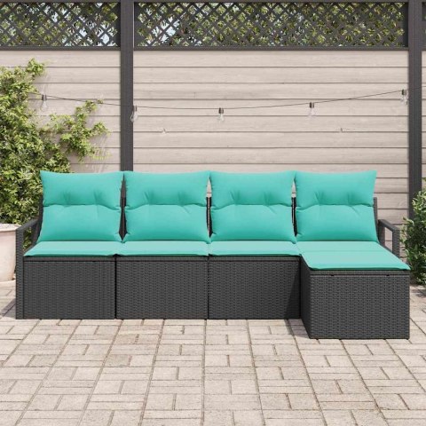 Zestaw Sof 5 pcs Czarny polirattan