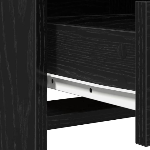 Zestaw toaletowy z LED 3 pcs Czarny Dąb Materiał drewnopochodny