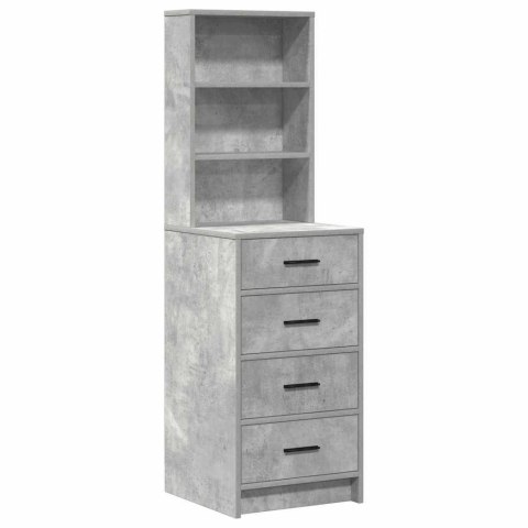 Toaletka z półką 3 pcs Betonowy szary Materiał drewnopochodny