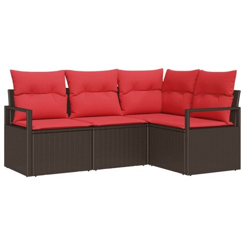 Zestaw Sof 4 pcs Brązowy polirattan