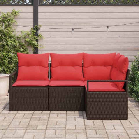 Zestaw Sof 4 pcs Brązowy polirattan