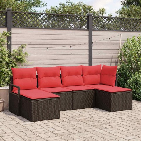 Zestaw Sof 6 pcs Brązowy polirattan