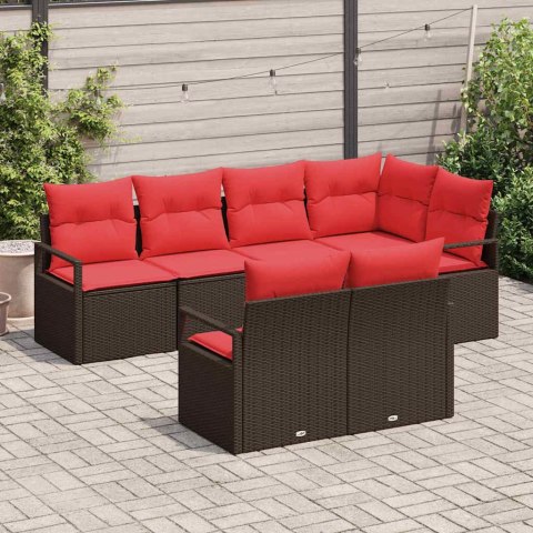 Zestaw Sof 7 pcs Brązowy polirattan
