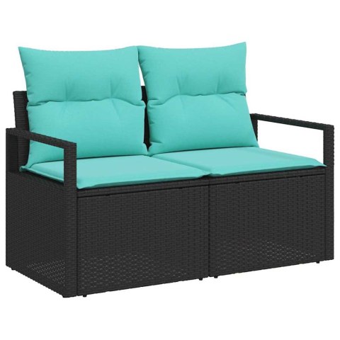 Zestaw Sof 7 pcs Czarny polirattan