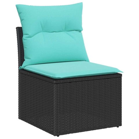 Zestaw Sof 7 pcs Czarny polirattan