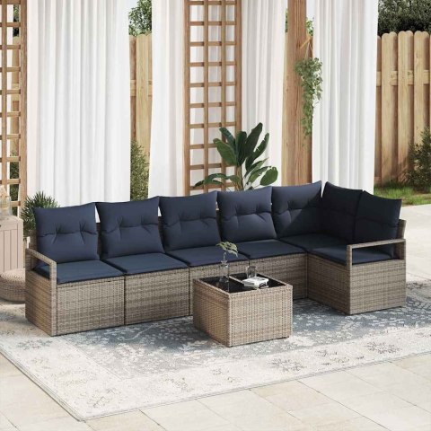 Zestaw Sof 7 pcs Szary polirattan