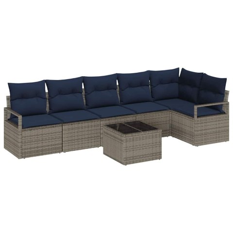 Zestaw Sof 7 pcs Szary polirattan