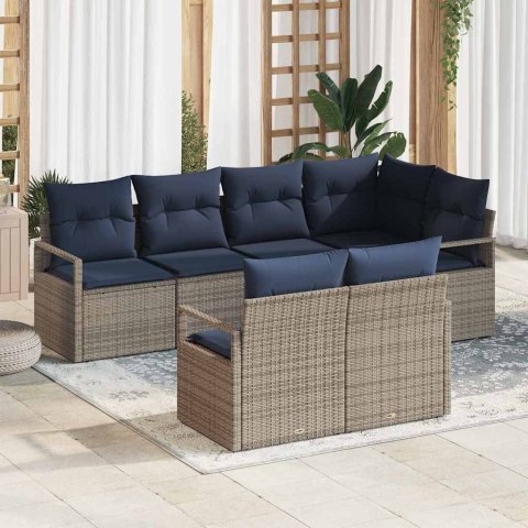 Zestaw Sof 7 pcs Szary polirattan
