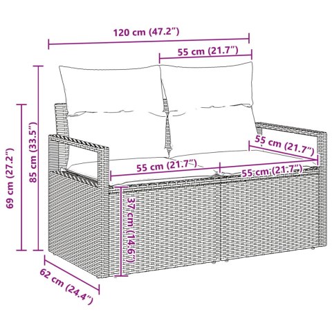 Zestaw Sof 7 pcs Szary polirattan