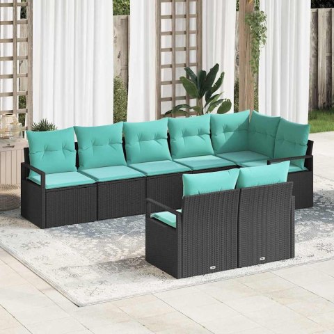 Zestaw Sof 8 pcs Czarny polirattan