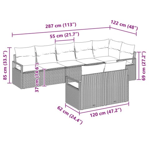 Zestaw Sof 8 pcs Czarny polirattan