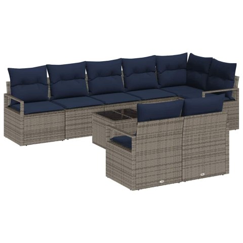 Zestaw Sof 9 pcs Szary polirattan