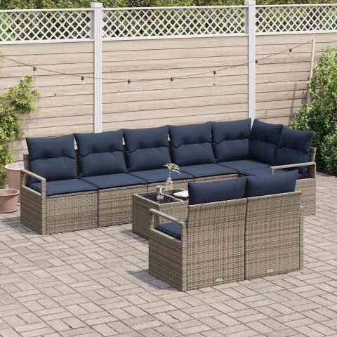 Zestaw Sof 9 pcs Szary polirattan