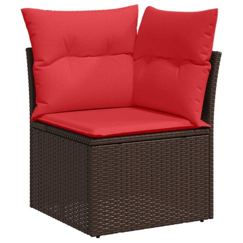 Zestaw Sof z poduszką 6 pcs Brązowy Rattan poli