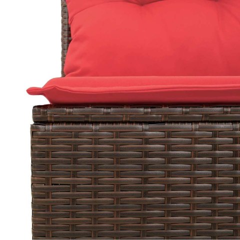 Zestaw Sof z poduszką 6 pcs Brązowy Rattan poli