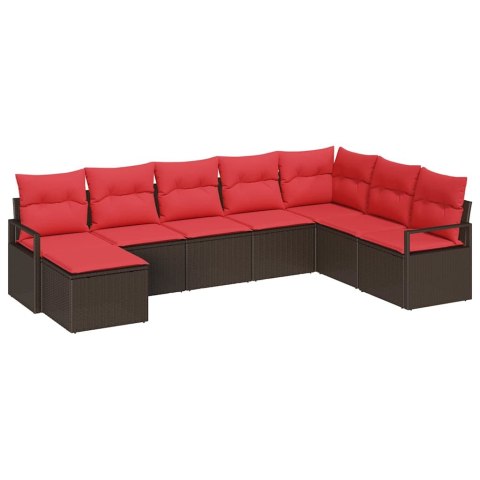 Zestaw Sof z poduszką 8 pcs Brązowy polirattan