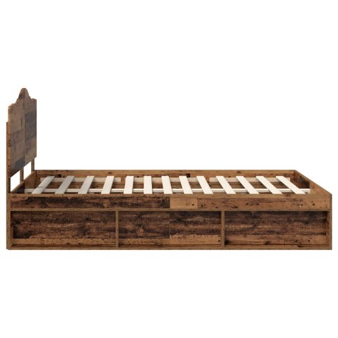 Ramka łóżka Stare drewno 150 x 200 cm Lite drewno sosnowe