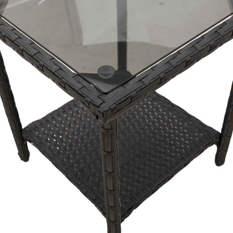 Sofa Ogrodowa z poduszką 2 pcs Czarny i Turkusowy Polirattan