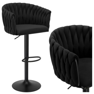 Krzesło barowe COFTON BLACK welurowe czarne VELVET