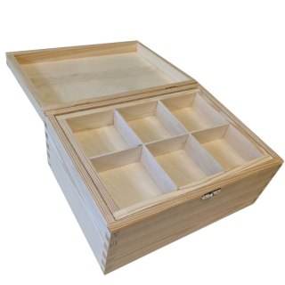Drewniane pudełko organizacyjne, 28 x 13 x 21 cm