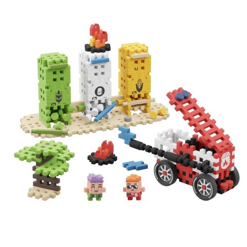 MARIOINEX Klocki Mini Waffle City Akcja strażacka, 148 elementów